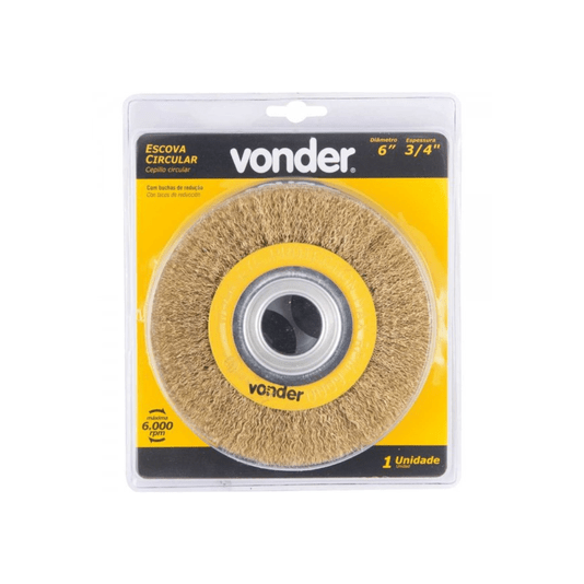 Escova de Aço Circular Ondulada 6 X 3/4 X 1.1/4 Vonder