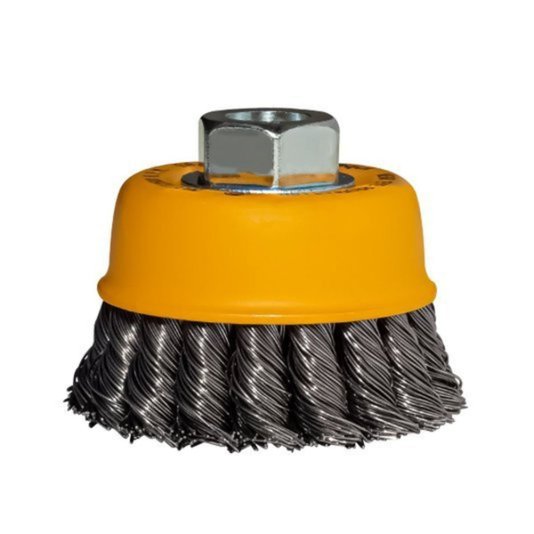 Escova de Aço Copo Trançada 60mm 2.3/8 Pol Rosca M14 Pequi