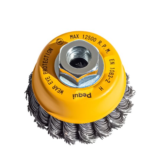 Escova de Aço Copo Trançada 65mm 2.1/2 Pol Rosca M14 Pequi