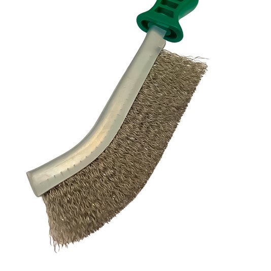 Escova de Aço Inox Manual com Cabo Plastico para Grelhas