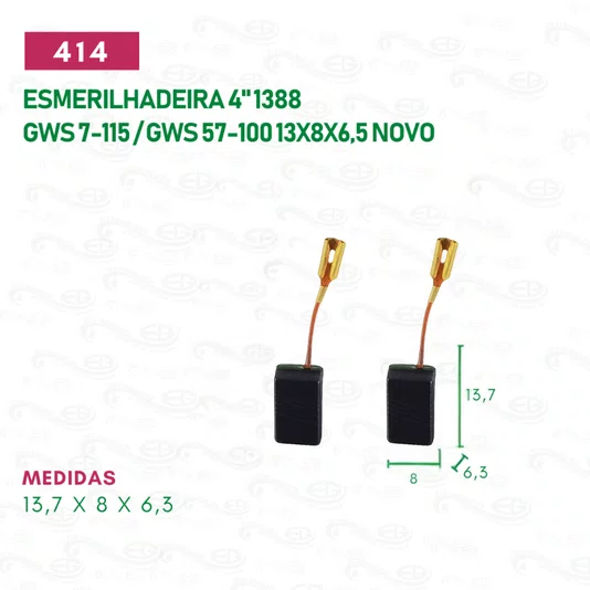 Escova de Carvão Esmerilhadeira 4 Pol. Bosch Nova Gws 7-115