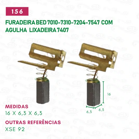 Escova de Carvão Furadeira Black Decker 7010/7310 com Agulha