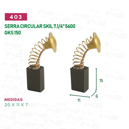 Escova de Carvão Serra Circular Skil 7.1/4 Pol 5600
