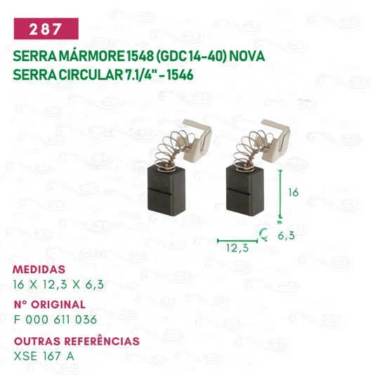 Escova de Carvão Serra Marmore 548 Skil (gdc 14-40) Nova