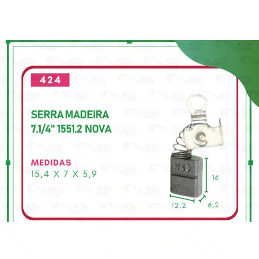 Escova de Carvão Serra Marmore 7.1/4 Pol 1551.2 Nova