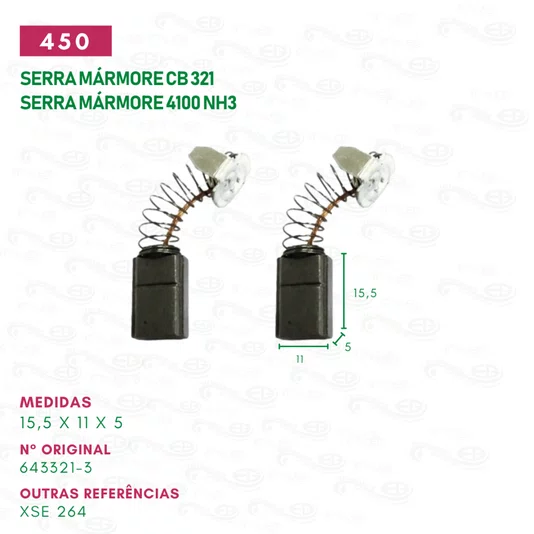 Escova de Carvão Serra Marmore Makita 4100 Nh3 / Cb 321