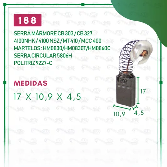 Escova de Carvão Serra Mármore Makita Cb 303/327/4100nh
