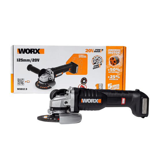 Esmerilhadeira 20v Sem Bateria 4.1/2 Brushless Wx812.9 Worx