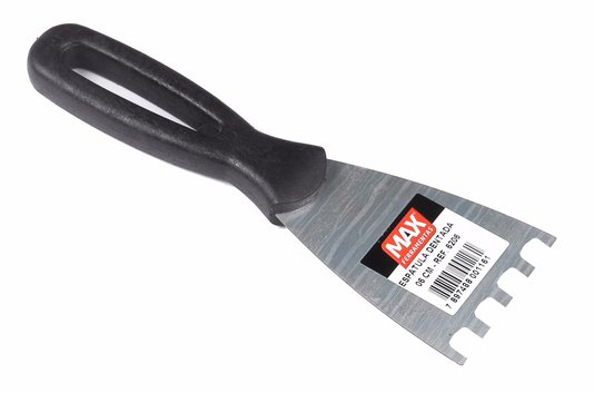 Espátula de Aço 6cm Dentada Cabo Plástico Max