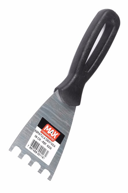 Espátula de Aço 6cm Dentada Cabo Plástico Max
