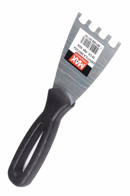 Espátula de Aço 6cm Dentada Cabo Plástico Max