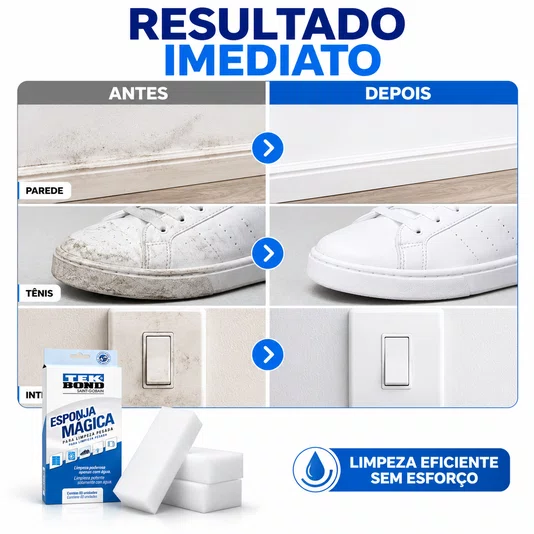 Esponja Magica Tekbond Limpeza Pesada Doméstica 3 Unidades