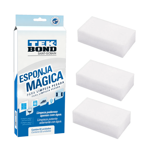 Esponja Magica Tekbond Limpeza Pesada Pacote com 3 Unidades