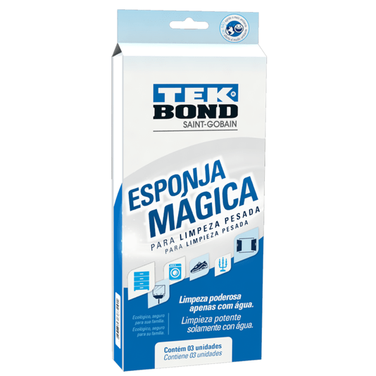 Esponja Magica Tekbond Limpeza Pesada Pacote com 3 Unidades