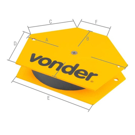 Esquadro Magnético Hexagonal 30kg - Vonder