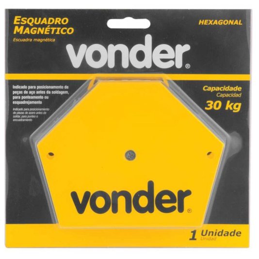 Esquadro Magnético Hexagonal 30kg - Vonder