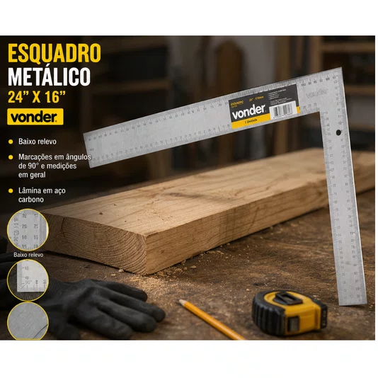 Esquadro Metálico 24 X 16 Polegadas Vonder