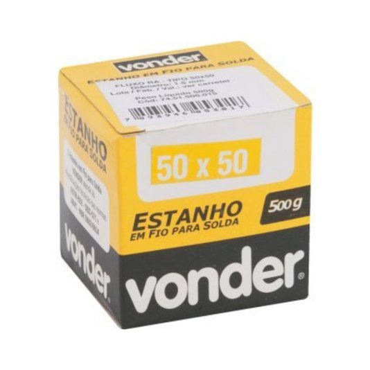 Estanho para Solda Fio 1,5mm 50 X 50 C/ 500g Vonder