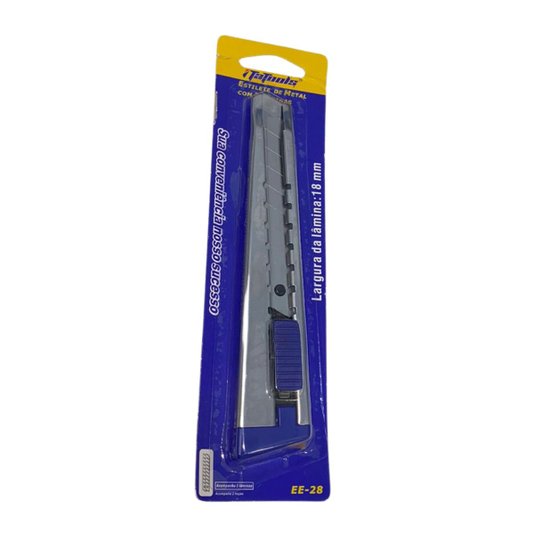 Estilete Largo 18mm de Metal Profissional Corte Preciso