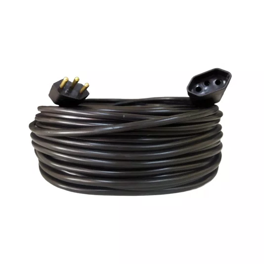 Extensão Elétrica 15 Metros 1 Saída Cabo Pp Preto
