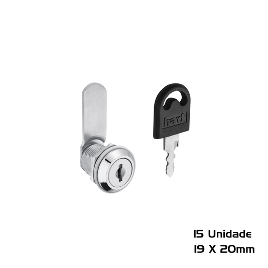 Fechadura Para Moveis de Aço 19 X 20mm Hardt 15 Unidade