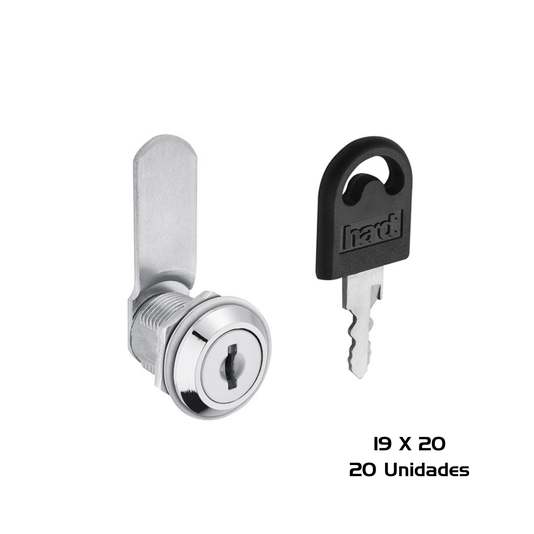 Fechadura Para Moveis de Aço 19 X 20mm Hardt 20 Unidade