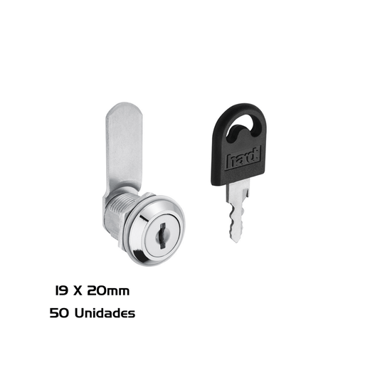Fechadura Para Moveis de Aço 19 X 20mm Hardt 50 Unidade