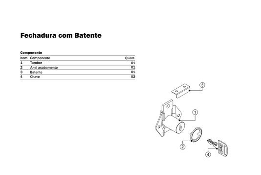 Fechadura Segredo Unico com Batente 17 X 22mm 15 Unidade