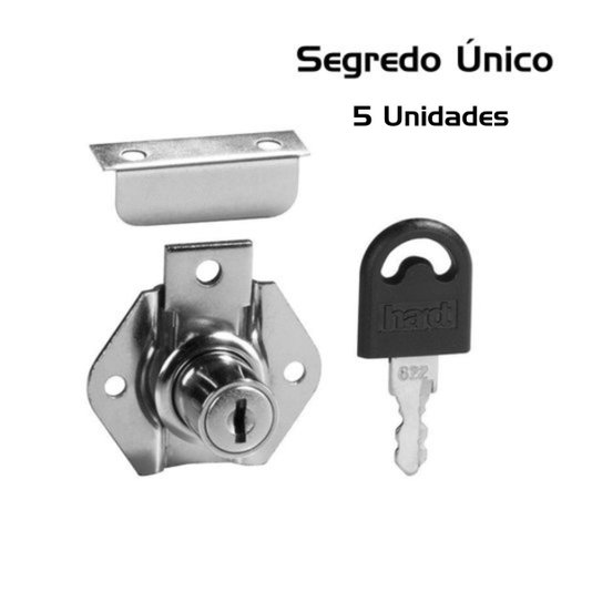 Fechadura Segredo Unico para Gaveta Batente 17 X22 mm 5 Und