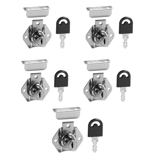 Fechadura Segredo Unico para Gaveta Batente 17 X22 mm 5 Und