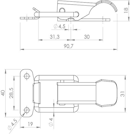 Fecho Pressão Grampo Rapido Trava FB8/E9 Zincado 10 Unidades