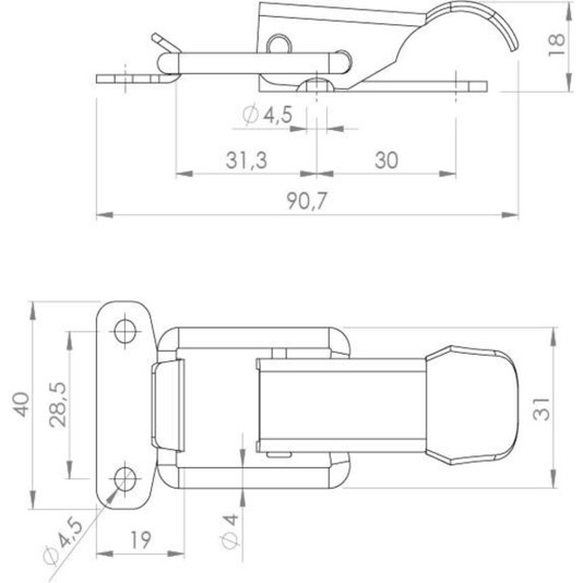 Fecho Trava Pressão Grampo Rapido Trava Fb8/e9 Inox 10 Und