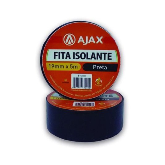 Fita Isolante Preta Antichama 19mm X 20 Metros com 10 Rolos Ajax