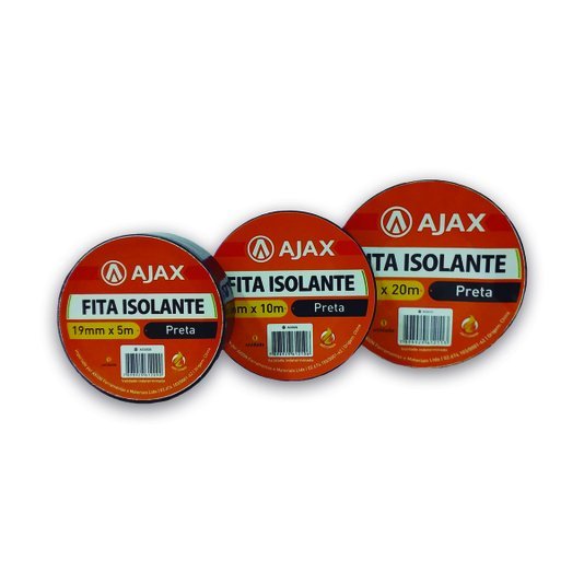 Fita Isolante Preta Antichamas 19mm X 10 Metros com 10 Rolos Ajax