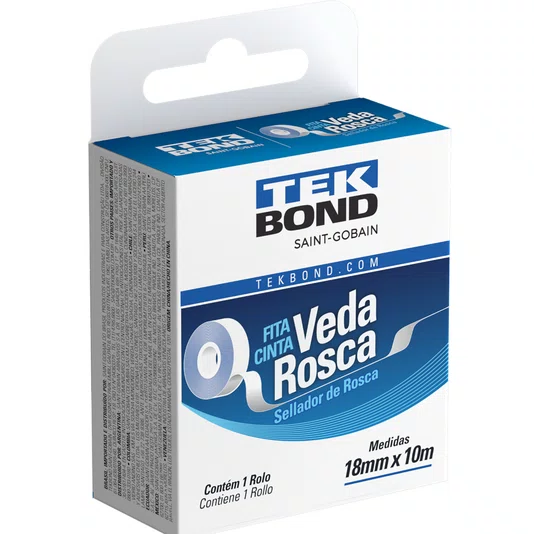 Fita Veda Rosca Branca 18mm X 10m Tekbond