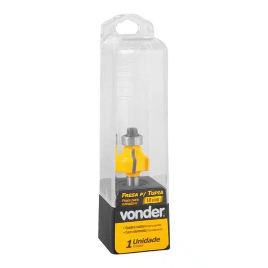 Fresa Metal Duro Quebra Canto com Rolamento 18mm Vonder