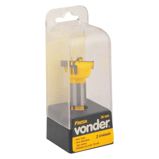 Fresa para Dobradiça Tipo Caneco 26mm Escareado - Vonder