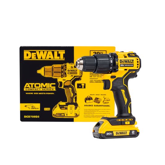 Furadeira de Impacto 20v Maleta 2 Baterias Dcd709d2 Dewalt
