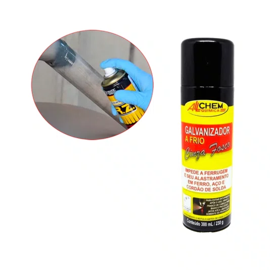 Galvanizador a Frio Cinza Fosco Aerosol Spray 300ml Allchem