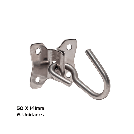 Gancho Para Rede Inox Parafusar 50x141mm 6 Unidade