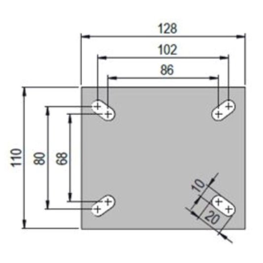 Garfo Suporte Giratório para Rodízio 5 X 2 Pol. Gs52 Ajax