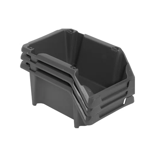 Gaveta Plástica Preto Porta Componentes Nº 3 Empilhável
