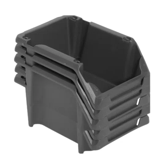 Gaveta Plástica Preto Porta Componentes Nº 3 Empilhável 10UN