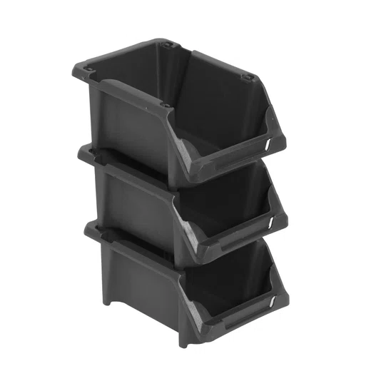 Gaveta Plástica Preto Porta Componentes Nº 5 Empilhável