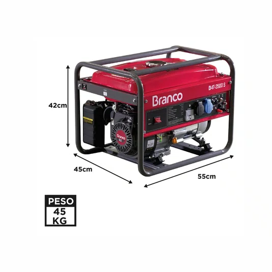 Gerador a Gasolina Portátil B4t-2500s 2.2 Kw Monofásico Branco