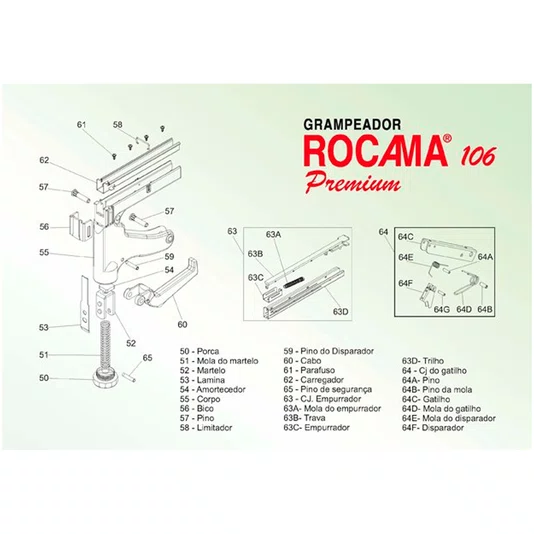 Grampeador Manual 106 Premium - Rocama
