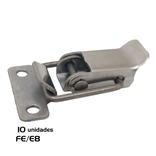 Grampo Fecho Rápido Trava Pressão FE/E8 Inox - 10 Unidades