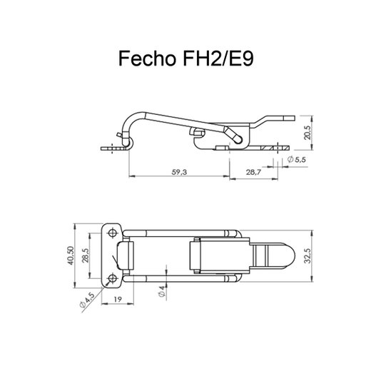 Grampo Fecho Rapido Trava Pressão Fh2/e9 Zincado