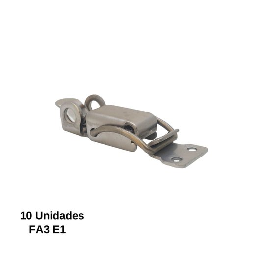 Grampo Fecho Trava Pressão Porta Cadeado FA3/E1 Inox 10 Und