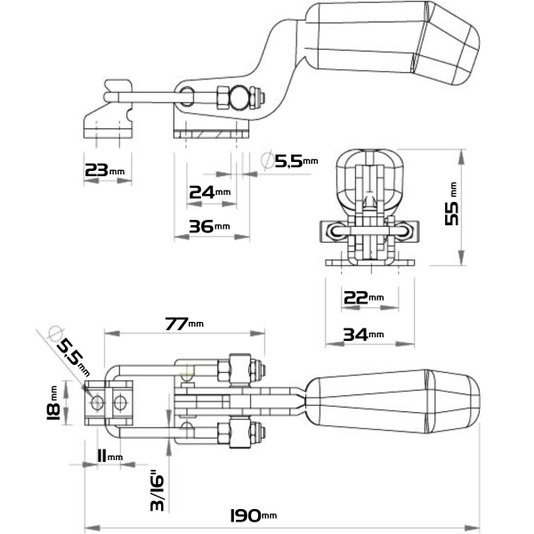 Grampo Tensor de Aperto Rápido Ga 110 Dobrado Zincado-10 Und